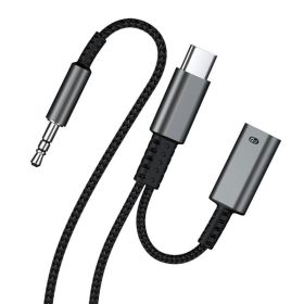 Cross-border New 3.5-turn TypeC 2-in-1 Digital Audio Adapter AUX Car Hifi Audio Adapter