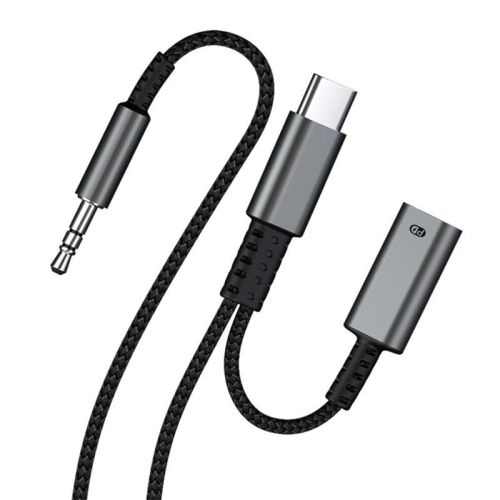 Cross-border New 3.5-turn TypeC 2-in-1 Digital Audio Adapter AUX Car Hifi Audio Adapter
