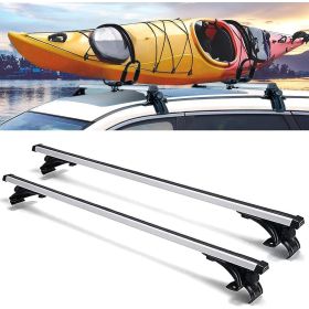 Universal roof rack crossbar, heavy-duty adjustable aluminum roof rack top crossbar, suitable for trackless cars, bicycles, kayaks, skis, canoes