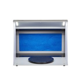 Airbrush Spray Booth, Portable Hobby Airbrush Paint Spray Booth Kit with 4 LED Light, Powerful Dual Exhaust Fans, Turntable and 6 ft Extension Hose