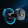 25W FM Transmitter C33 Car Hands-free Wireless 5.0 Car Charger Type C USB Car Kit Bluetooth MP3 Player Audio Receiver USB Fast Charger