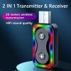 BT5.3 Colorful Light 20M USB Adapter Handsfree Car Kit 3.5mm Aux Audio Receiver 2 In 1 Wireless Receiver Transmitter Q1