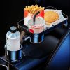Car Cup Holder Tray Multifunctional Car Cup Holder Expander Tray Adjustable Base Cup Holder with Rotable Food Tray for Road Trip Car Interior Accessor