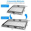 63x39x6.3in Universal Roof Rack Cargo Carrier Car Top Luggage Holder Basket with Hook Strap Elastic Net
