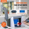 Airbrush Spray Booth, Portable Hobby Airbrush Paint Spray Booth Kit with 4 LED Light, Powerful Dual Exhaust Fans, Turntable and 6 ft Extension Hose