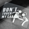 2 Pcs Don't Touch My Car Funny Car Decals Decorative Car Stickers Window Stickers for Women; White