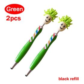 2PCS/5PCS Mop Pen Screen Cleaning Pen With Motivational Quotes 3 In 1 Stylus Dusting Pen For Kids And Unisex Ink Rollerball Pen School Office Motivati (Color: Green)