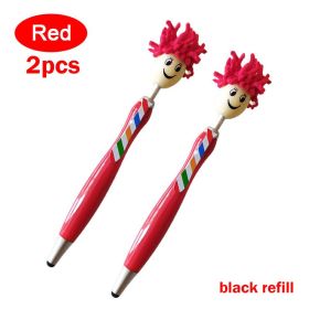 2PCS/5PCS Mop Pen Screen Cleaning Pen With Motivational Quotes 3 In 1 Stylus Dusting Pen For Kids And Unisex Ink Rollerball Pen School Office Motivati (Color: Red)