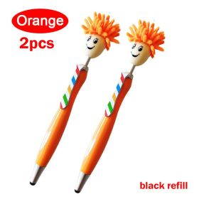 2PCS/5PCS Mop Pen Screen Cleaning Pen With Motivational Quotes 3 In 1 Stylus Dusting Pen For Kids And Unisex Ink Rollerball Pen School Office Motivati (Color: Orange)
