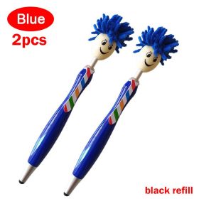 2PCS/5PCS Mop Pen Screen Cleaning Pen With Motivational Quotes 3 In 1 Stylus Dusting Pen For Kids And Unisex Ink Rollerball Pen School Office Motivati (Color: Blue)